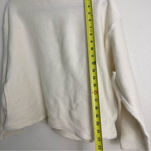 Madewell knit cream sweater womens medium 100% cotton pockets - Picture 10 of 15